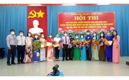 Huyện ủy Ninh Sơn tổ chức: “Hội thi Báo cáo viên, tuyên truyền viên giỏi tuyên truyền về Nghị quyết Đại hội lần thứ XIII của Đảng và Nghị quyết Đại hội Đảng các cấp” năm 2021